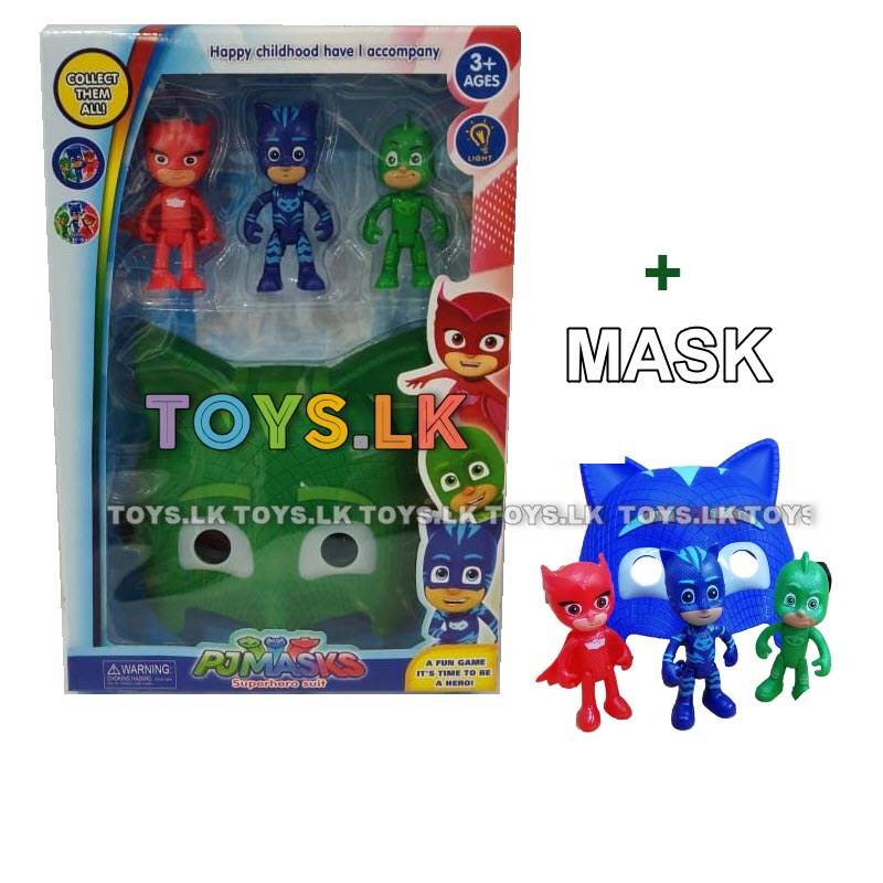 PJ MASKS Mask with Poseable Catboy Gekko and Owlett Characters