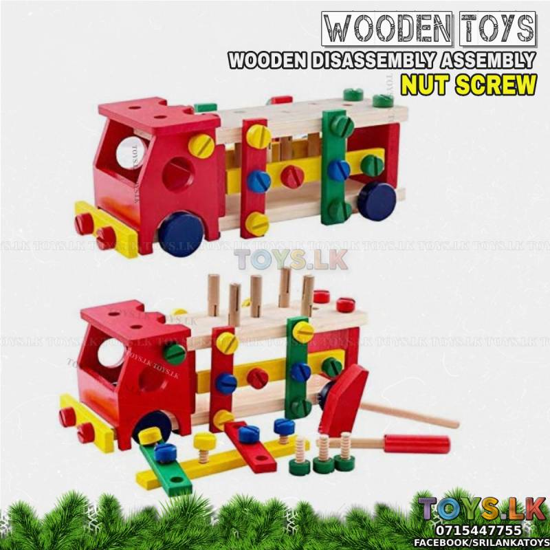 Reassembly Screw Car Wooden Toy Set