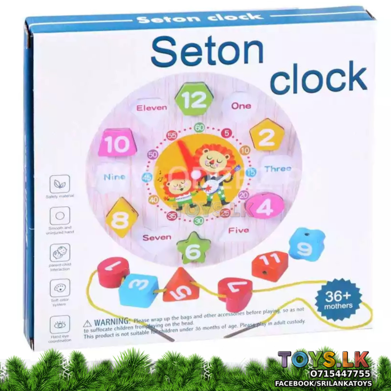 Seton Wooden Clock With Beads