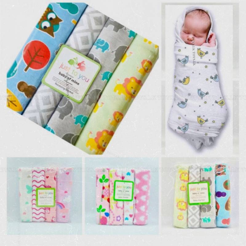 Newborn Baby Swaddle Soft Blanket 4 pieces