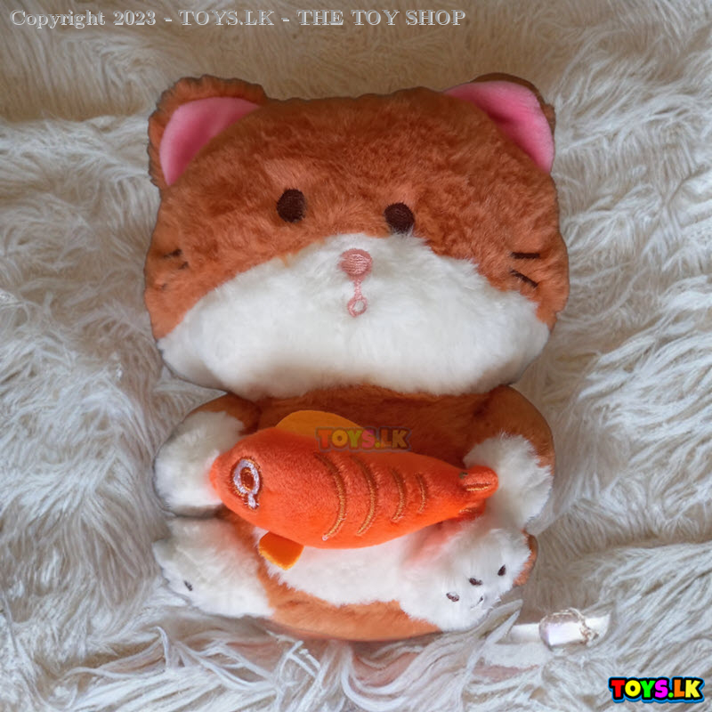 Cat With Fish Soft Toy