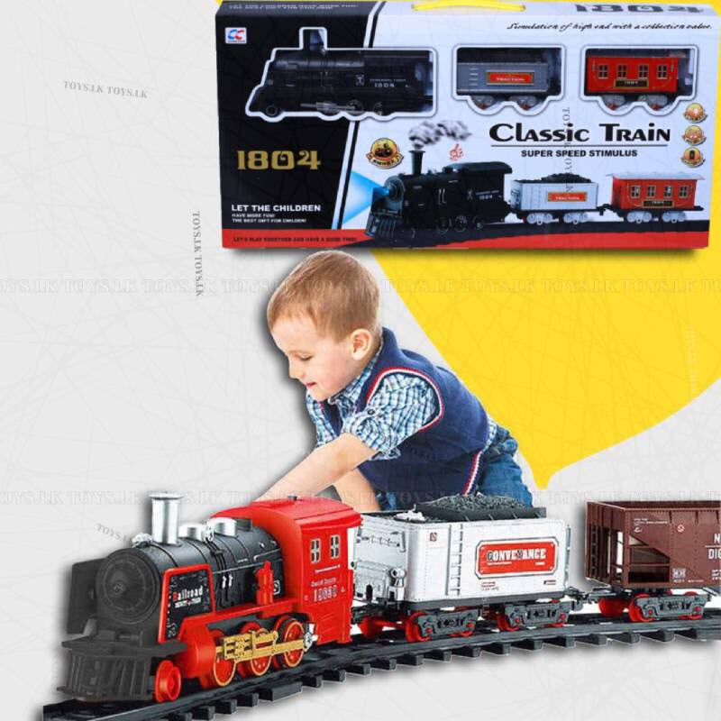 Classic Train Full Set With Smoke Light Musix Railway Track