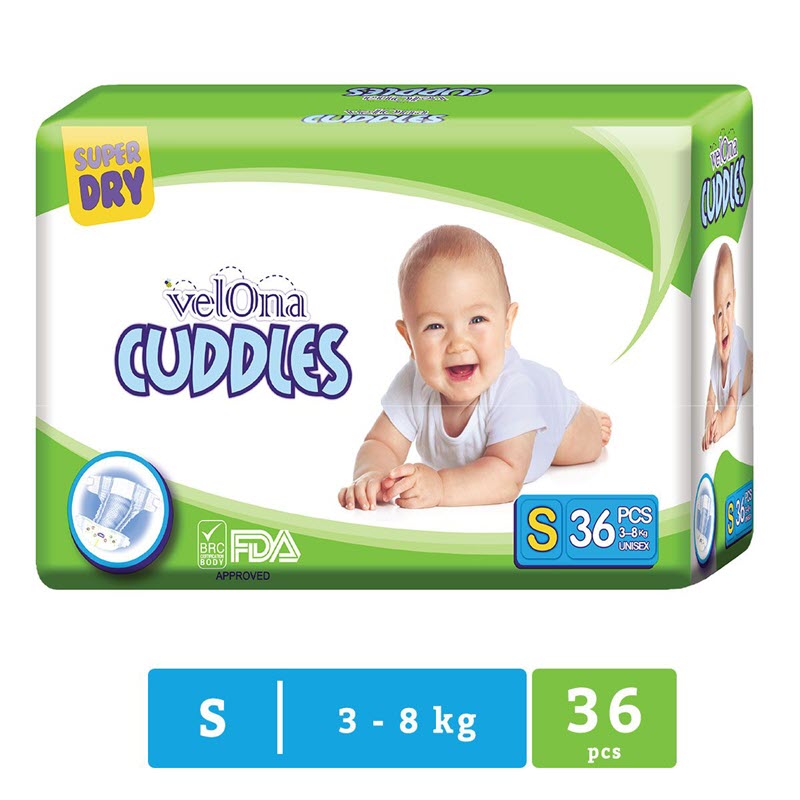 Velona Cuddles  Baby Diaper - Small- 36 Pc Pack