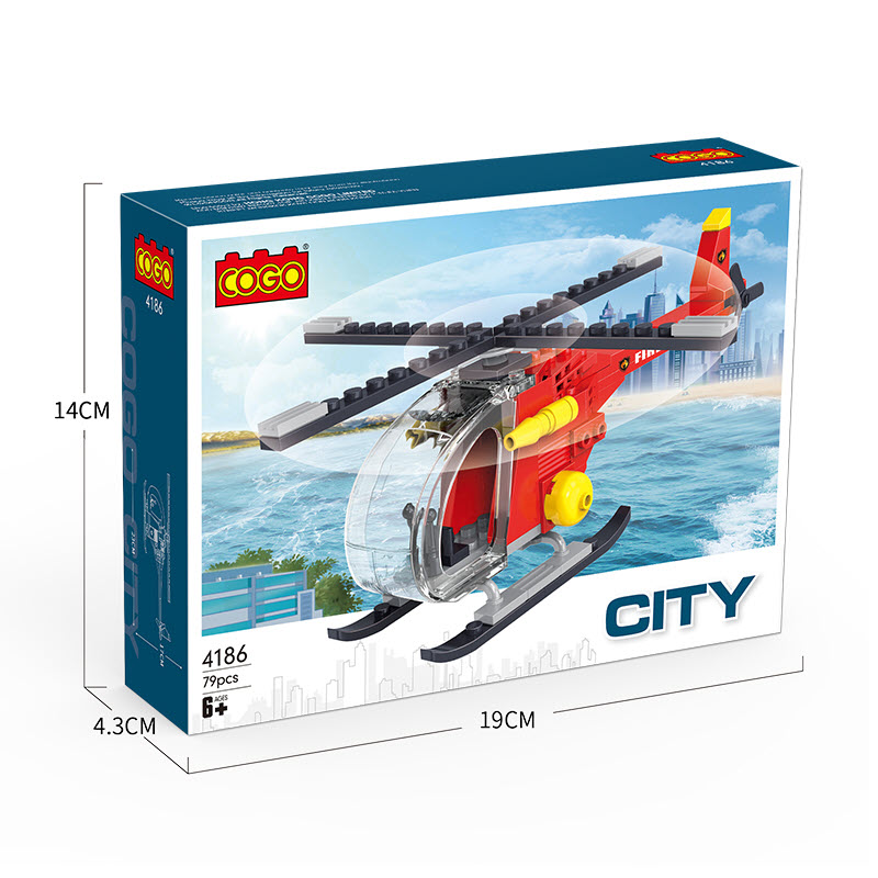 Cogo DIY Assembly Helicopter - Lego Type