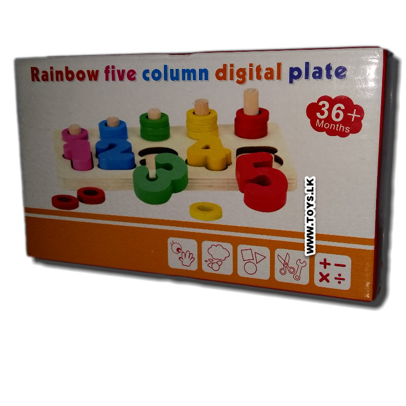 Rainbow Five Column Educational Plate