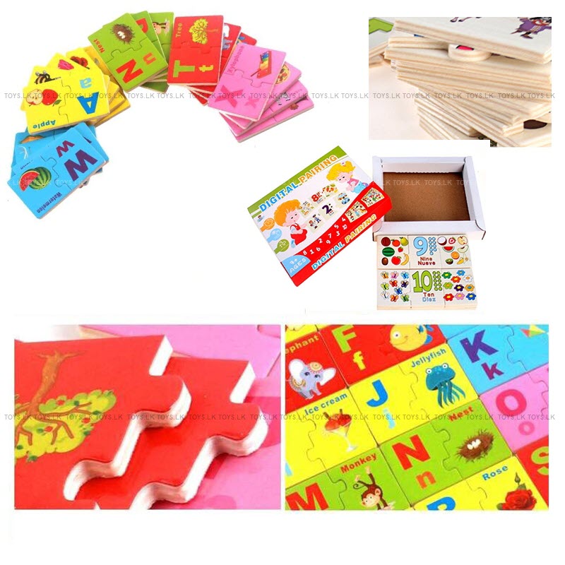 Digital Number Pairing Puzzle Wooden Education Toy