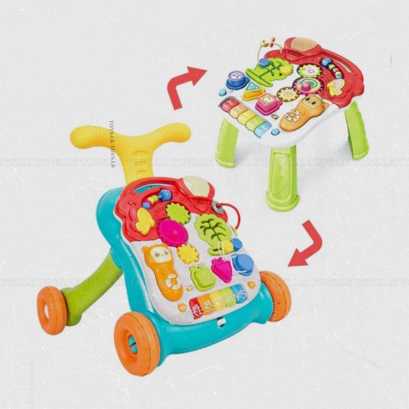 2 in 1 Musical baby push walker Play Table